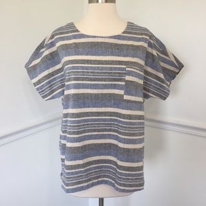Linen Lux Linen Stripe Blouse.